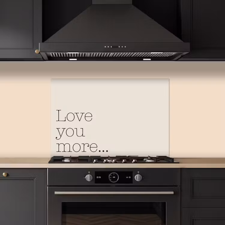 Spatscherm keuken - Minimalistisch - Love - Beige — 2