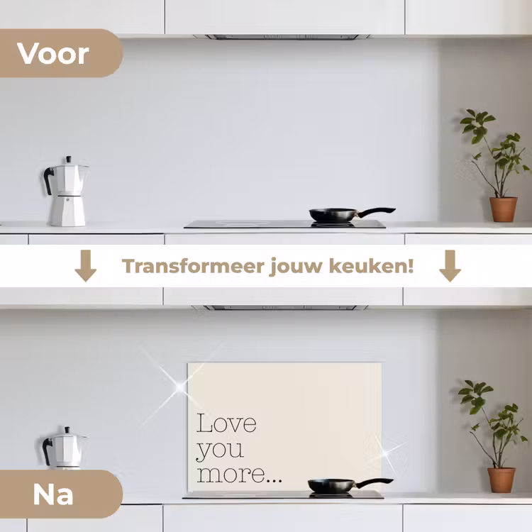 Spatscherm keuken - Minimalistisch - Love - Beige — 3