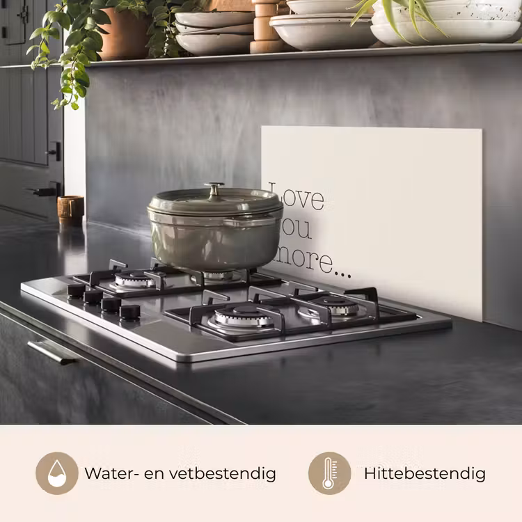 Spatscherm keuken - Minimalistisch - Love - Beige — 7