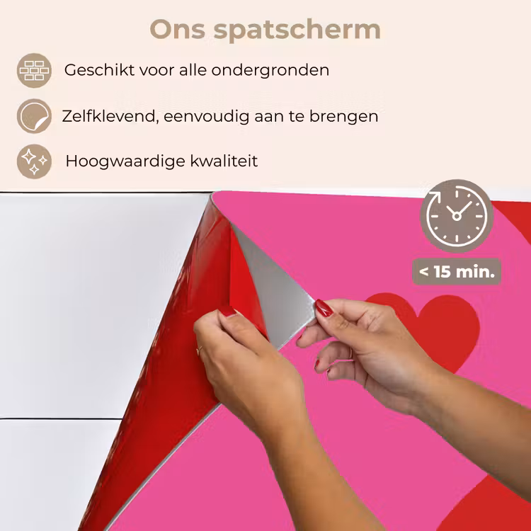 Keuken achterwand - Minimalistisch - Rood - Roze - Hartjes — 4