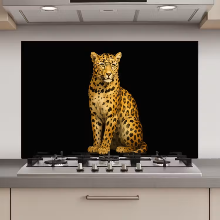 Spatscherm keuken - Panter - Realistisch - Bruin — 1