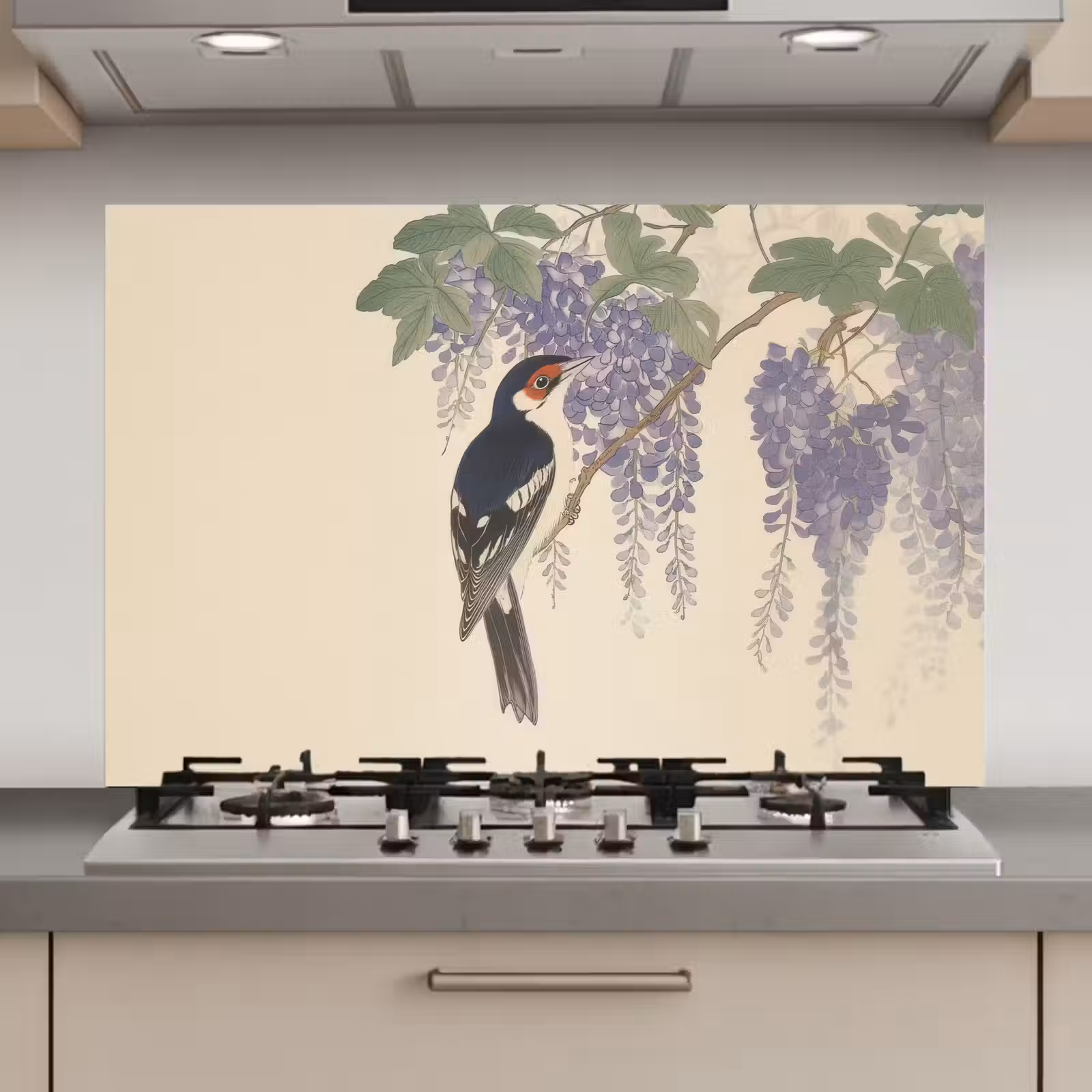 Spatscherm keuken - Specht - Bloemen - Paars — 1