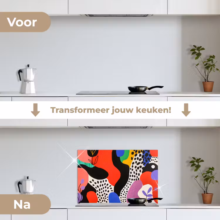 Spatscherm keuken - Abstract - Vormen - Kleuren - Stippen — 3