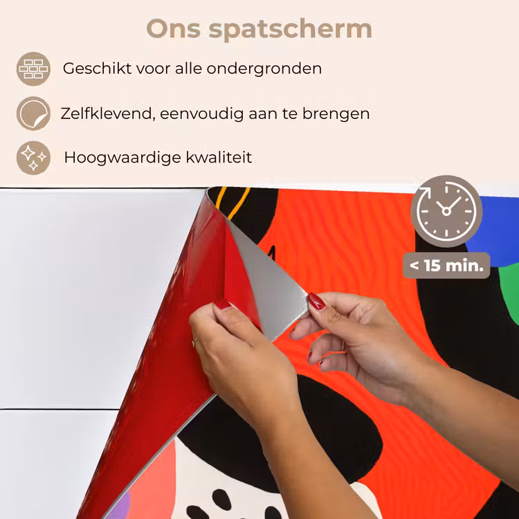 Spatscherm keuken - Abstract - Vormen - Kleuren - Stippen — 4