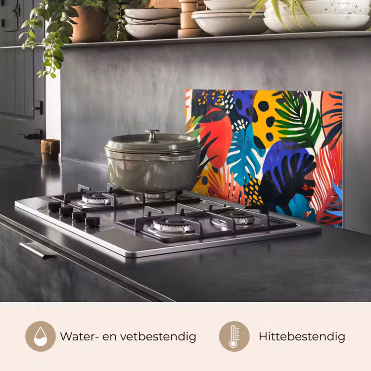 Spatscherm keuken - Bladeren - Vormen - Abstract - Kleurrijk — 7