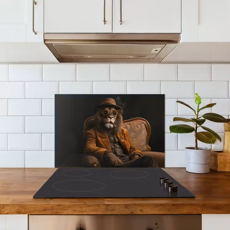 Spatscherm keuken - Bril - Leeuw - Bank - Hoed — 6
