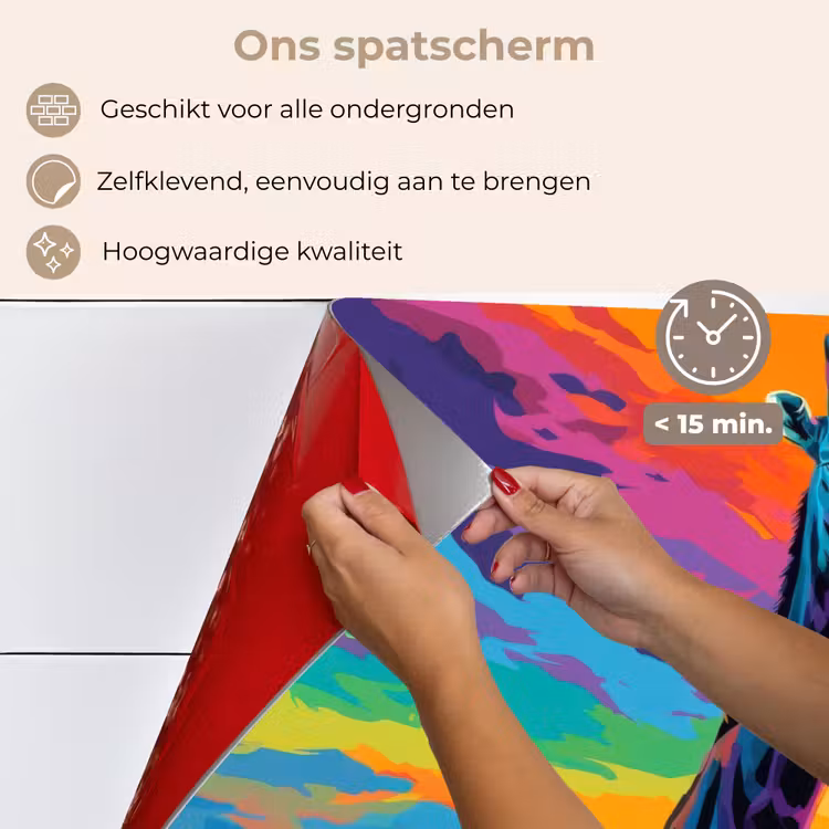 Spatscherm keuken - Giraffe - Savanna - Lucht - Gekleurd — 4