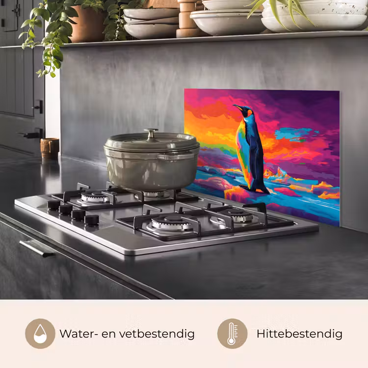 Spatscherm keuken - Ijsschots - Pinguïn - Abstract - Lucht — 7