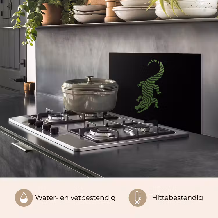 Spatscherm keuken - Krokodil - Groen - Tijgerachtig - Strepen — 7