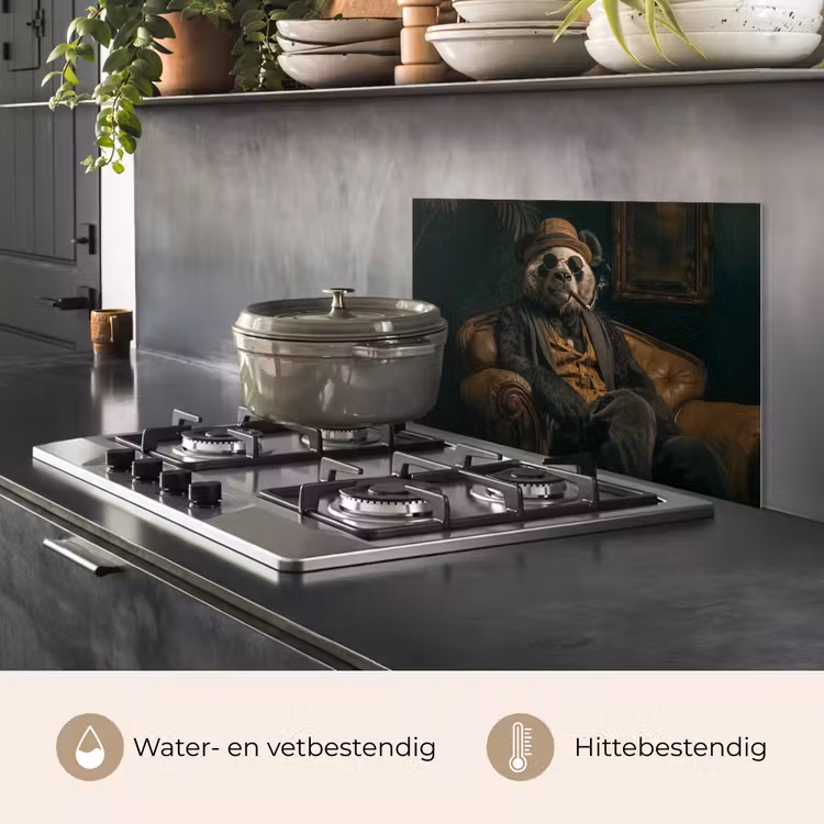 Spatscherm keuken - Panda - Hoed - Bril - Pak — 7