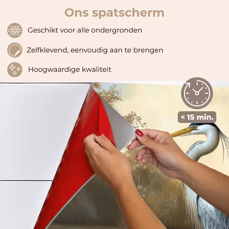 Spatscherm keuken - Reiger - Water - Planten — 4