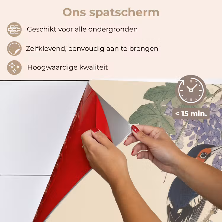 Spatscherm keuken - Specht - Bloemen - Paars — 4