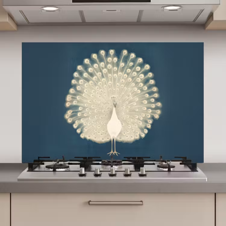 Spatscherm keuken - Vogel - Blauw - Vintage — 1