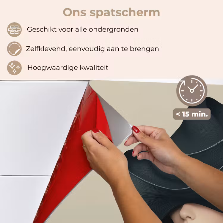 Spatscherm keuken - Vrouw - Groen - Hoed — 4