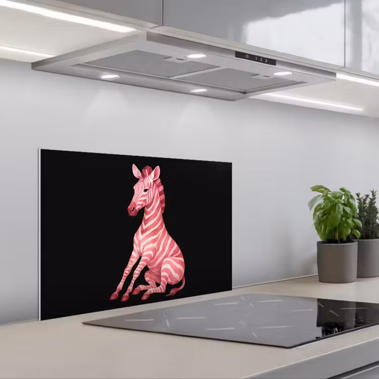 Spatscherm keuken - Zebra - Roze - Gestreept — 5