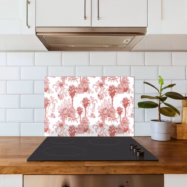 Spatscherm keuken - Jungle - Natuur - Rood — 5