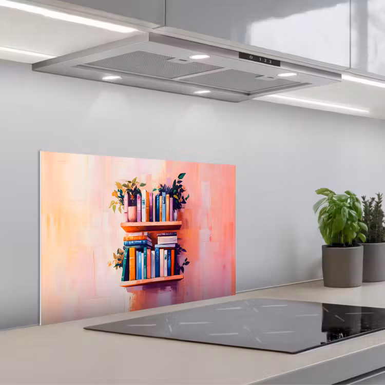 Spatscherm keuken - Planken - Boeken - Bladeren — 5
