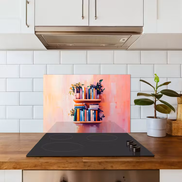 Spatscherm keuken - Planken - Boeken - Bladeren — 6
