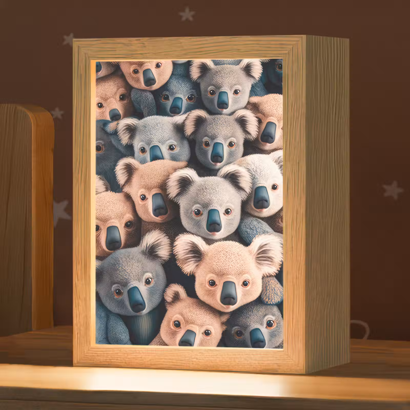 Nachtlampje - Koala - Dieren - Patronen - Grijs - Bruin - Kinderen — 1