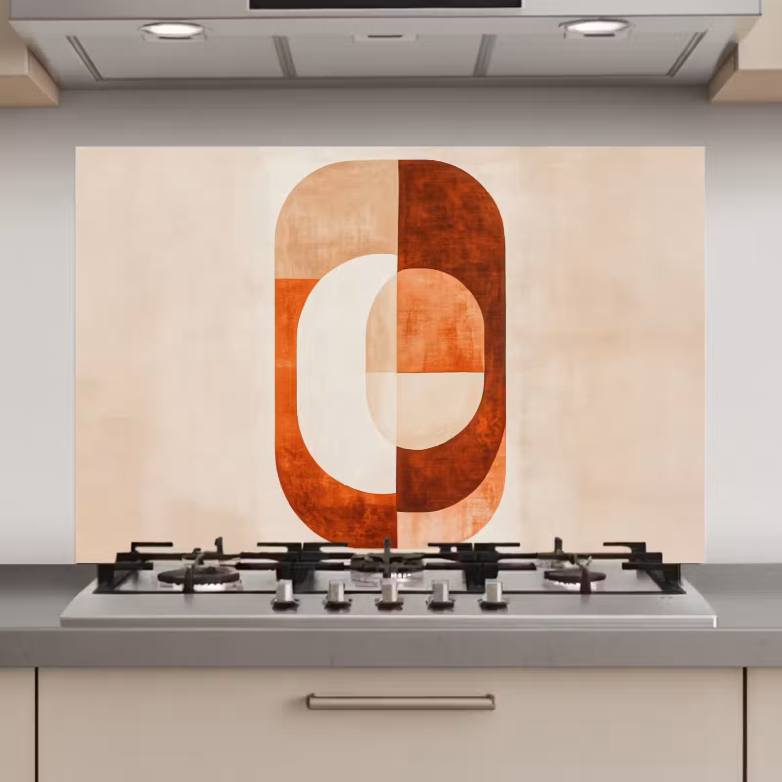 Spatscherm keuken - Illustratie - Abstract - Vormen - Rood — 1