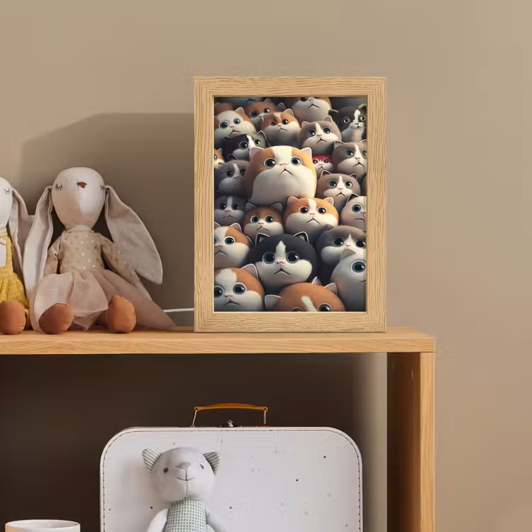 Nachtlampje - Kat - Huisdieren - Poes - Bruin - Grijs - Kinderen — 3