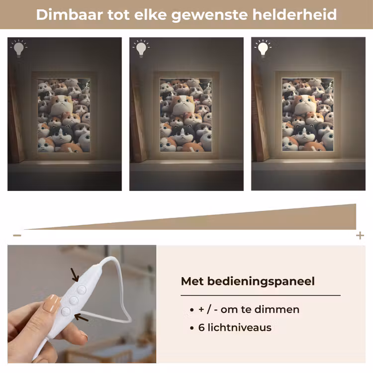 Nachtlampje - Kat - Huisdieren - Poes - Bruin - Grijs - Kinderen — 6