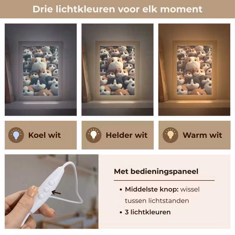 Nachtlampje - Kat - Huisdieren - Poes - Bruin - Grijs - Kinderen — 7
