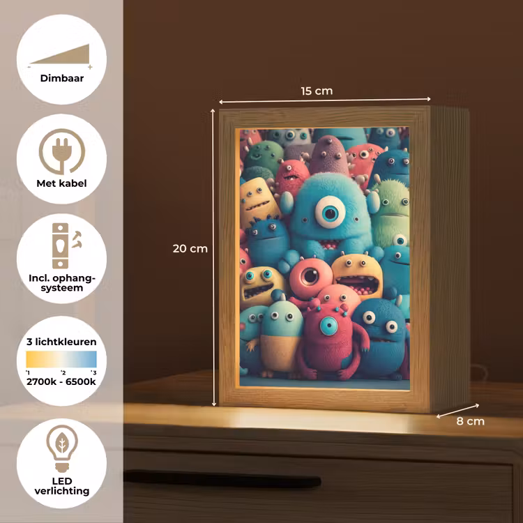 Nachtlampje - Kids - Monster - Regenboog - Design - Meiden - Jongens — 8