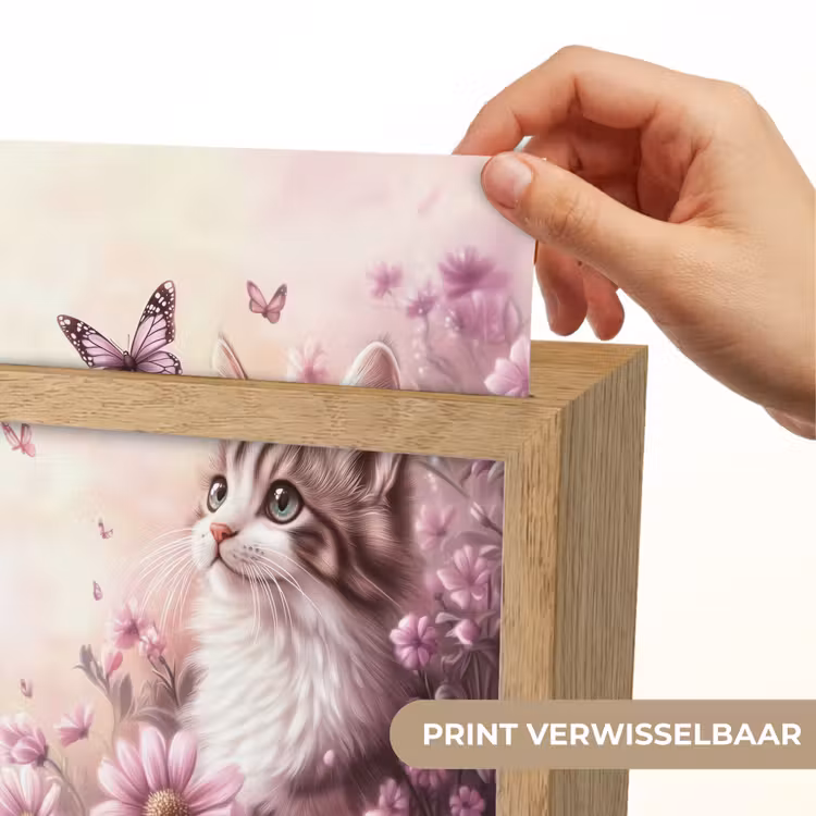 Nachtlampje - Kitten - Bloemen - Vlinders - Paars — 4