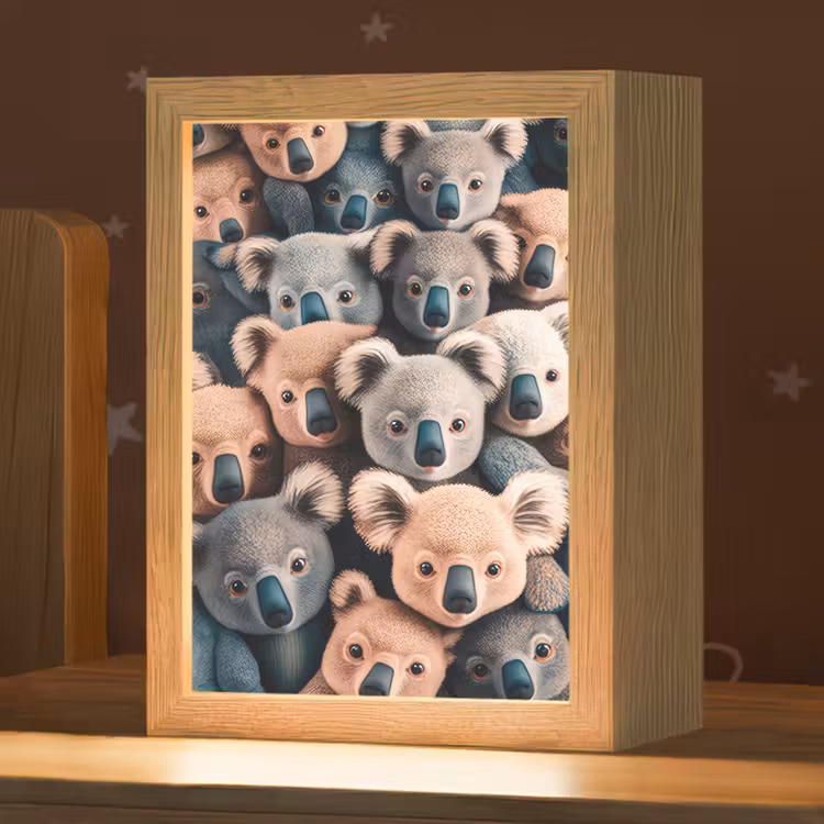 Nachtlampje - Koala - Dieren - Patronen - Grijs - Bruin - Kinderen — 1