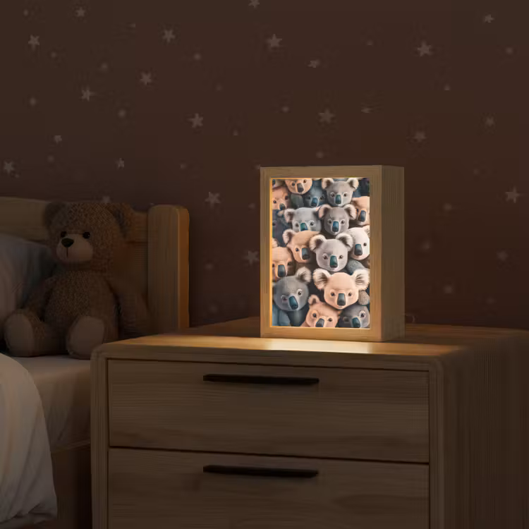 Nachtlampje - Koala - Dieren - Patronen - Grijs - Bruin - Kinderen — 2