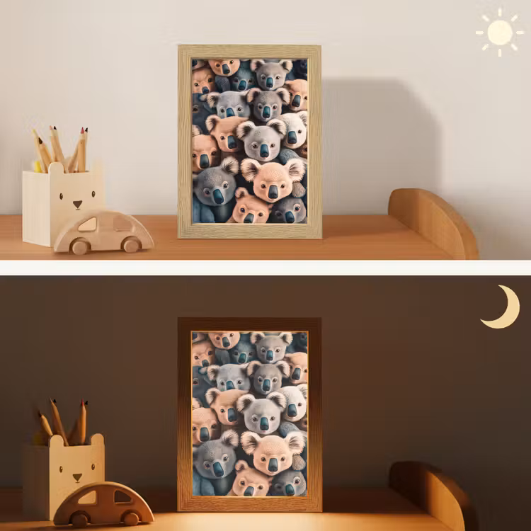 Nachtlampje - Koala - Dieren - Patronen - Grijs - Bruin - Kinderen — 5