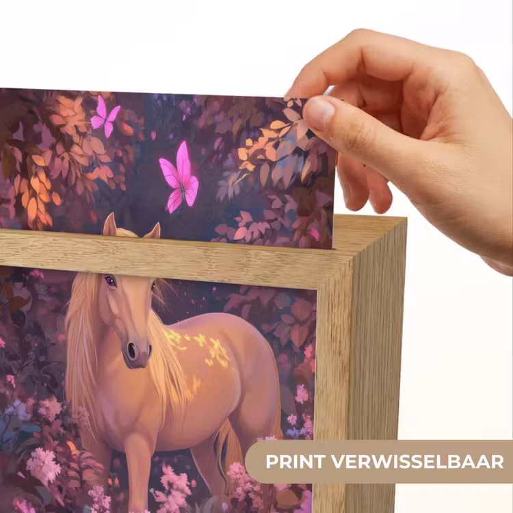 Nachtlampje - Paard - Bloemen - Paars - Vlinder — 4