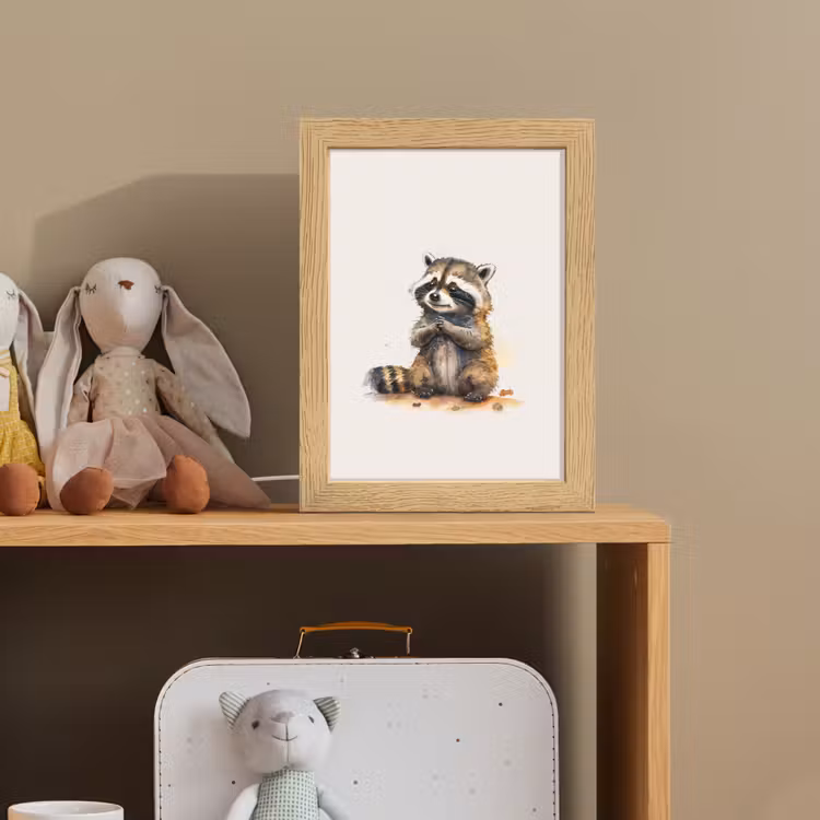 Nachtlampje - Wasbeer - Waterverf - Kleuren - Dieren - Kids — 3