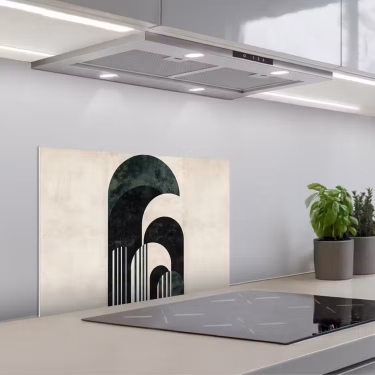 Spatscherm keuken - Bogen - Donkergroen - Lijnen — 5