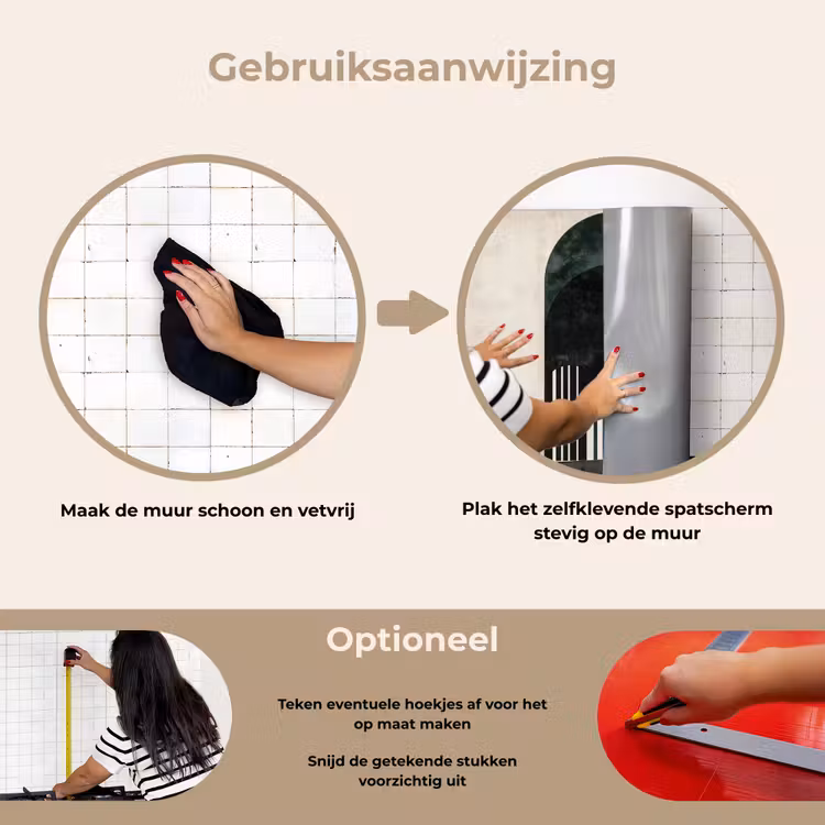 Spatscherm keuken - Bogen - Donkergroen - Lijnen — 8