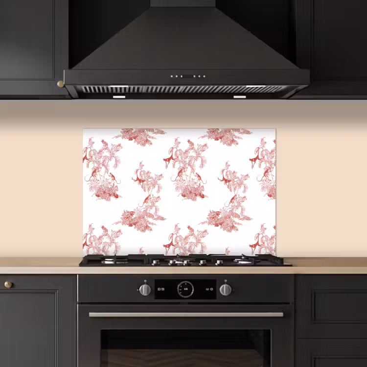 Spatscherm keuken - Chimpansee - Beplanting - Rood — 1