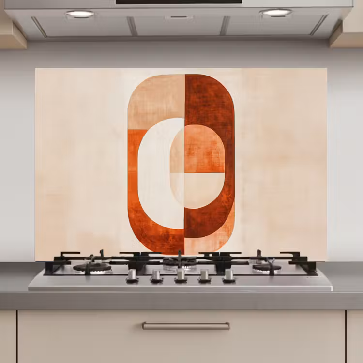 Spatscherm keuken - Illustratie - Abstract - Vormen - Rood — 1