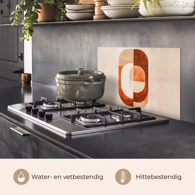 Spatscherm keuken - Illustratie - Abstract - Vormen - Rood — 7