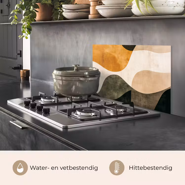 Spatscherm keuken - Vormen - Okergeel - Abstract — 7