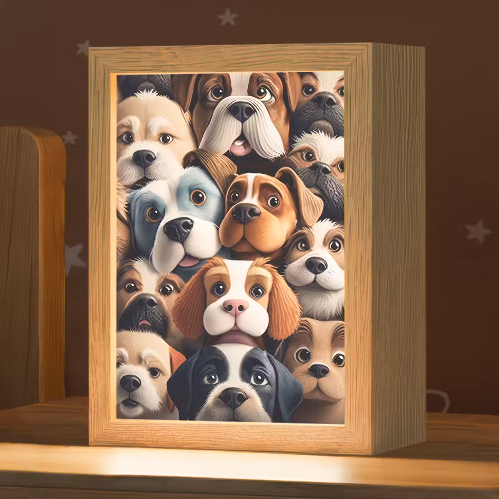 Nachtlampje - Hond - Patronen - Dieren - Bruin - Meisje - Jongen — 1