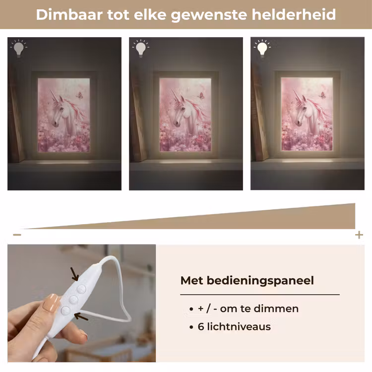 Nachtlampje - Eenhoorn - Roze - Vlinders - Bloemen — 6