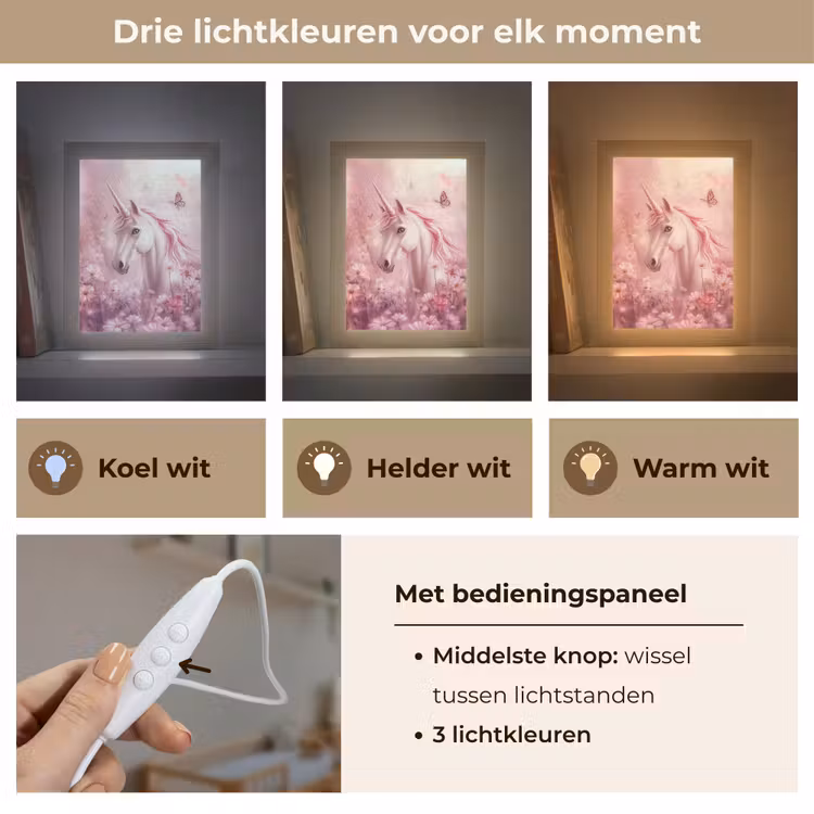 Nachtlampje - Eenhoorn - Roze - Vlinders - Bloemen — 7