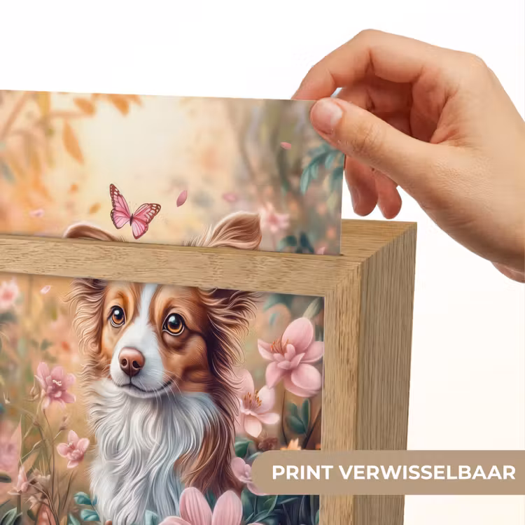 Nachtlampje - Hond - Bloemen - Roze — 4