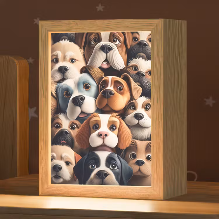 Nachtlampje - Hond - Patronen - Dieren - Bruin - Meisje - Jongen — 1
