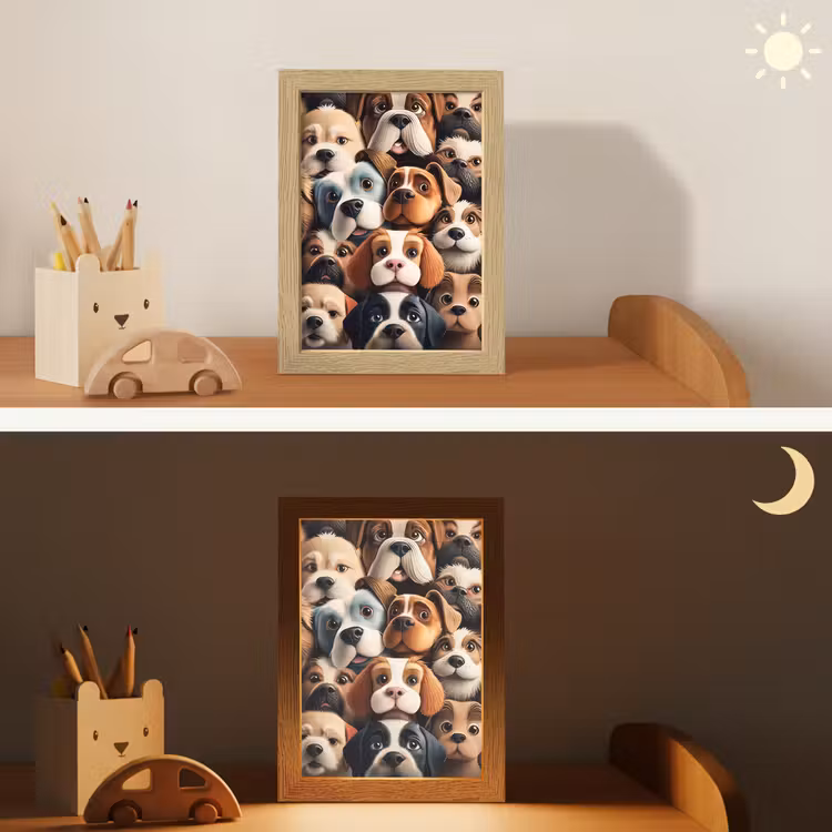 Nachtlampje - Hond - Patronen - Dieren - Bruin - Meisje - Jongen — 5