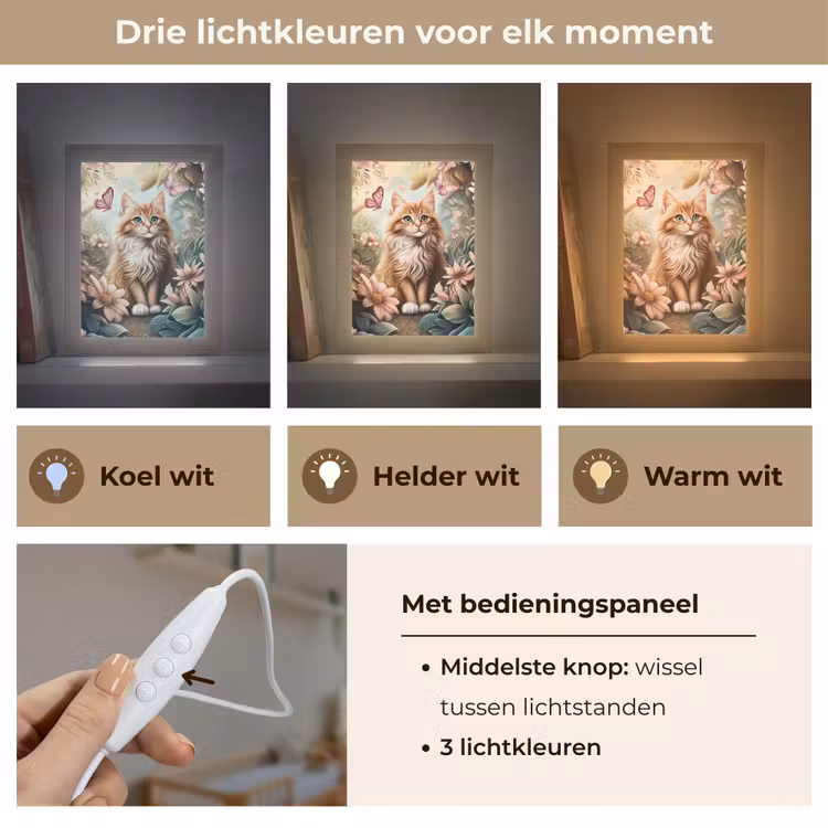 Nachtlampje - Kat - Bloemen - Vlinders - Roze — 7