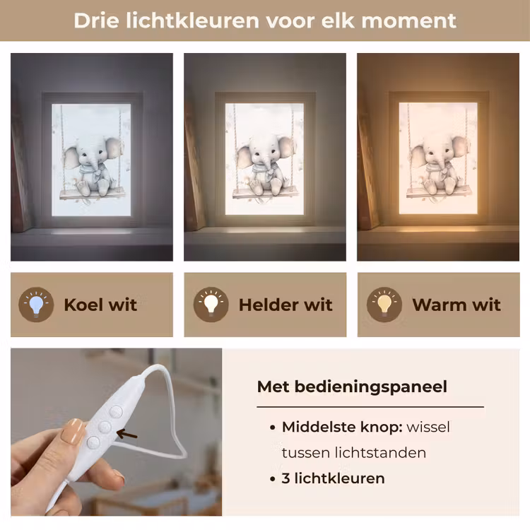 Nachtlampje - Olifant - Dier - Kinderen — 7