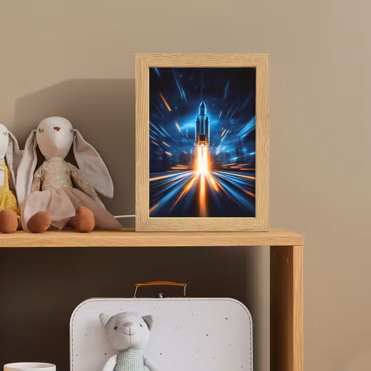 Nachtlampje - Raket - Ruimte - Blauw - Licht — 3