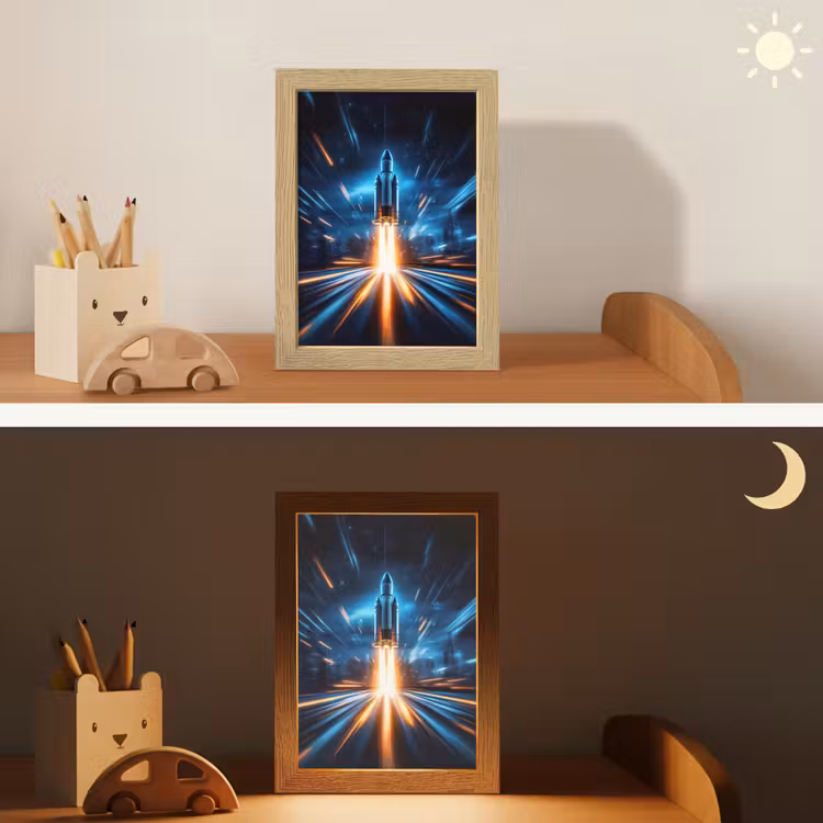 Nachtlampje - Raket - Ruimte - Blauw - Licht — 5